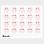 PixDezines Roze Flamingo's Dank u + Blush Roze Ronde Sticker (Vel)