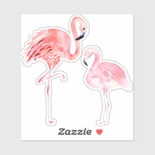 PixDezines Roze Flamingo's, mama+baby Sticker