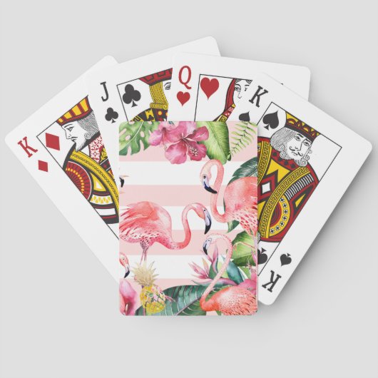 PixDezines Roze flamingos Pokerkaarten (Achterkant)