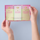 PixDezines roze flora damask Flyer (Hand)