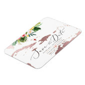 PixDezines Roze Goud Caribische Kaart Bewaar Datum Magneet (Linkerzijde)