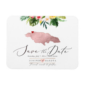 PixDezines Roze Goud Jamaica Kaart Magneet