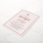 PixDezines Roze Goud Moderne Script Bat Mitzvah Folie Uitnodiging (Gedraaid)