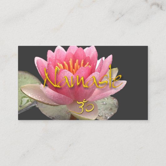 PixDezines Roze Lotus, genezers die meditatief zij Visitekaartje (Achterkant)