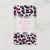 PixDezines roze luipaard print/stijlvolle etikette Visitekaartje (Achterkant)