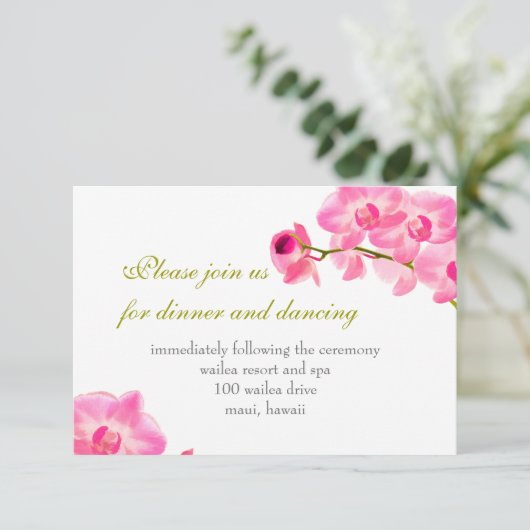 PixDezines roze maui-orchideeën/ontvangstkaarten Kaart (Staand voorkant)