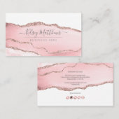 PixDezines roze Muave Waterverf Agate Visitekaartje (Voorkant / Achterkant)