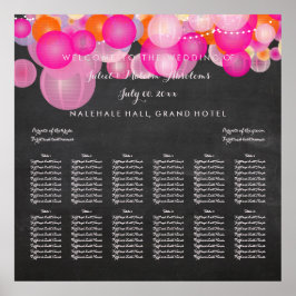 PixDezines Roze/Oranje/Lantaarns/Zitdiagram Poster