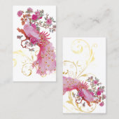 PixDezines roze pauw/diy achtergrondkleur Visitekaartje (Voorkant / Achterkant)