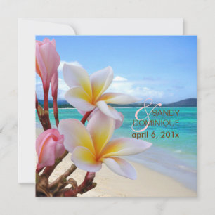 PixDezines Roze Plumeria + Beach Kaart