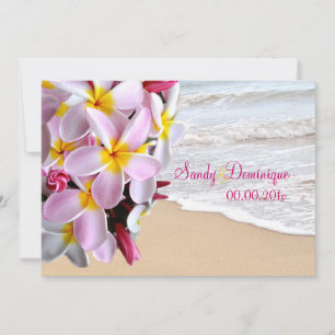 PixDezines roze plumeria lei/strand Kaart