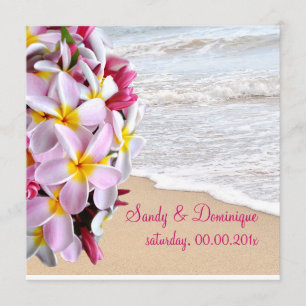 PixDezines roze plumeria Lei/strand Kaart