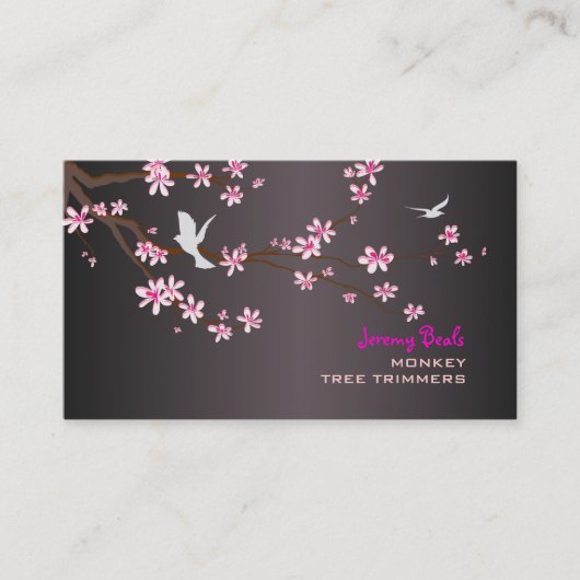 PixDezines /roze sakura tree trimmers ♥ ♥ Visitekaartje (Voorkant)