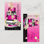 PixDezines roze taart/bakkerij/pâtisserie Visitekaartje (Voorkant / Achterkant)
