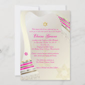 PixDezines Roze Tallit/Bat Mitzvah Kaart (Voorkant)