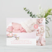 PixDezines roze uil/diy accent kleur Aankondiging (Staand voorkant)