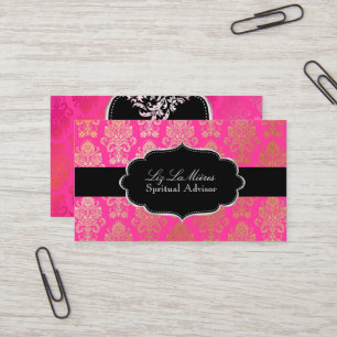 PixDezines Roze Victoriaans Damask/DIY kleur Visitekaartje