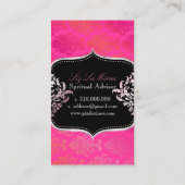 PixDezines Roze Victoriaans Damask/DIY kleur Visitekaartje (Achterkant)