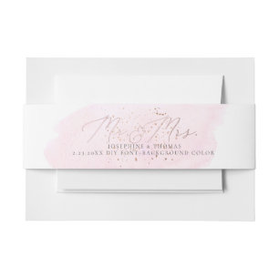 PixDezines Roze Waterverf + Champagne Bubbles Uitnodigingen Wikkel