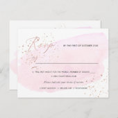 PixDezines Roze Waterverf Kalligrafie RSVP w maalt Uitnodiging Briefkaart (Voorkant / Achterkant)