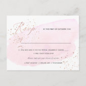 PixDezines Roze Waterverf Kalligrafie RSVP w maalt Uitnodiging Briefkaart (Voorkant)
