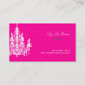 PixDezines Roze+Witte Kroonluchter/DIY achtergrond Visitekaartje (Achterkant)