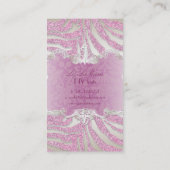 PixDezines roze zebra/champagne Visitekaartje (Achterkant)