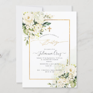 PixDezines Rozen Crème en Hortensia's Doopfeest Kaart