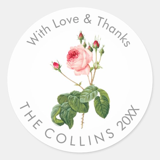 PixDezines Rozen Dank u Stickers (Voorkant)