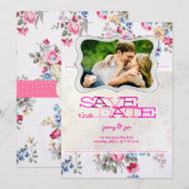 PixDezines  rozen/foto sparen de datum Save The Date (Voorkant / Achterkant)