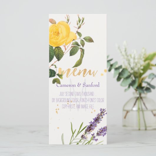 PixDezines  Rozen/Lavendel/Menu Menu (Staand voorkant)