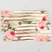 PixDezines  Rozen+Peonies/Stripes Kaart (Voorkant / Achterkant)