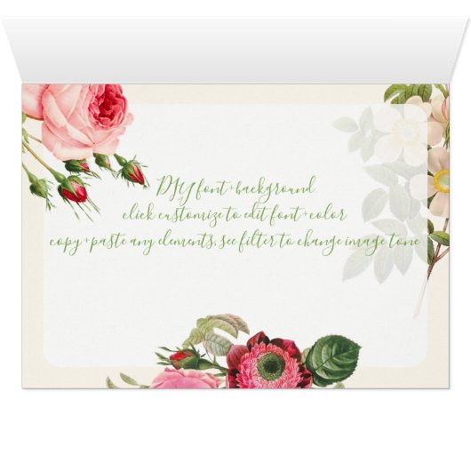 PixDezines  Rozen/Routes/Dank u (Binnen Horizontaal (Onder))