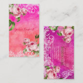 PixDezines rozen/waterverf Visitekaartje (Voorkant / Achterkant)