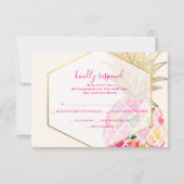 PixDezines RSVP Aloha Pink Ananas/Script Or (Dos)