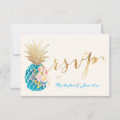 PixDezines rsvp Ananas/Brush Or (Devant)