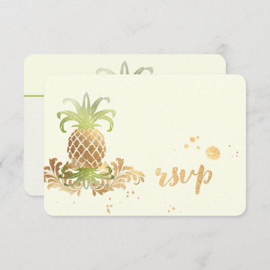 PixDezines RSVP Ananas/Faux Brush Strokes (Devant / Derrière)
