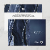 PixDezines RSVP Aquarelle Agate Bar Mitzvah ✡ (Devant / Derrière)