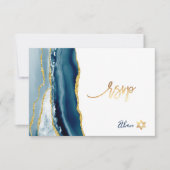 PixDezines RSVP Aquarelle Agate Bar Mitzvah ✡ (Devant)