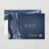 PixDezines RSVP Aquarelle Agate Bar Mitzvah ✡ (Devant / Derrière)
