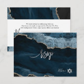 PixDezines RSVP aquarelle Bar Mitzvah Agate ✡ (Devant / Derrière)