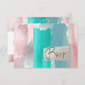 PixDezines RSVP aquarelle couleur bloc bleu+blanc (Devant / Derrière)