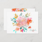 PixDezines RSVP Aquarelle Fleurs Bat mitzvah ✡ (Devant / Derrière)