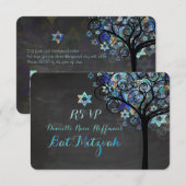 PixDezines RSVP Arbre de vie Mitzvah/Chalkboard (Devant / Derrière)