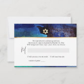 PixDezines RSVP Artistieke Waterverf Bar Mitzvah ✡ Kaartje (Achterkant)