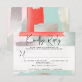 PixDezines RSVP avec repas, Art moderne, Corail de (Devant / Derrière)