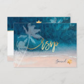 PixDezines RSVP Beach Palmiers Bar Mitzvah (Devant / Derrière)