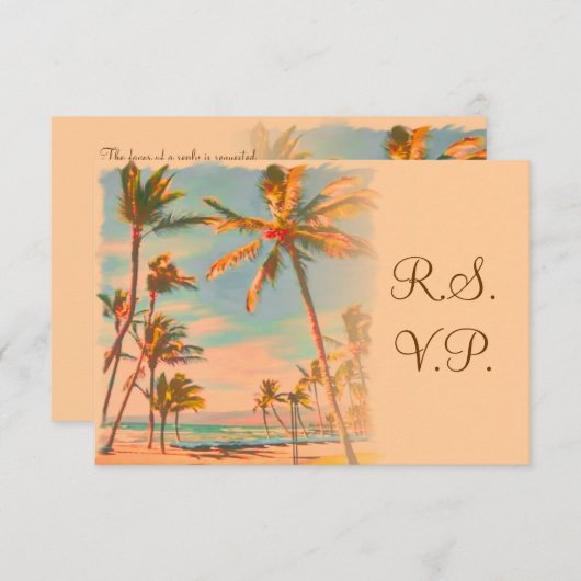PixDezines rsvp Beach Scence/Aloha/Luau (Voorkant / Achterkant)
