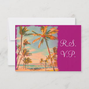 PixDezines rsvp Beach Scence/Aloha/Luau Kaartje