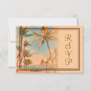 PixDezines rsvp Beach Scence/Aloha/Luau Kaartje